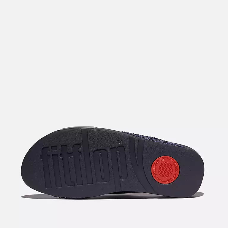 Fit Flop LULU Crystal-Mix Metallic Cross Slides blu